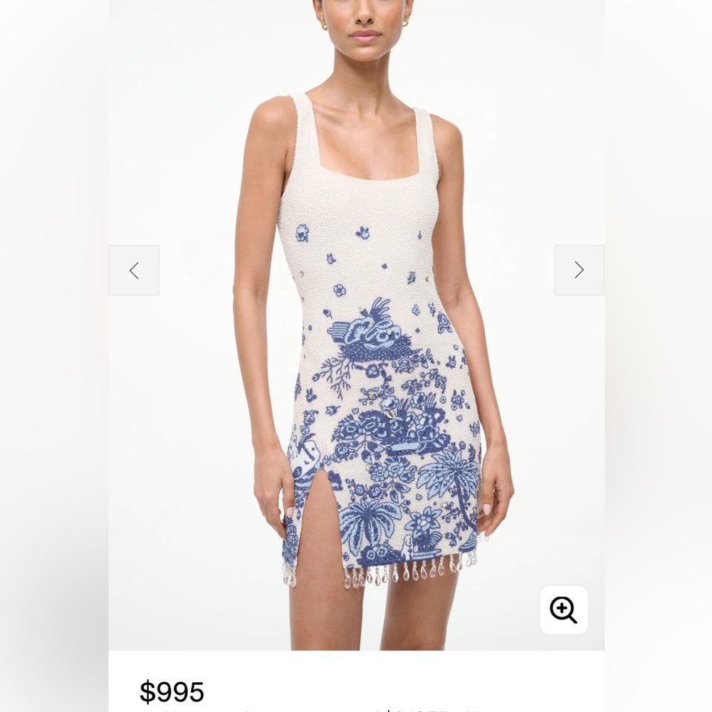 STAUD Le Sable Dress Blue Toile - Picture 2 of 7